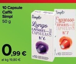 Carrefour Market Simpl 10 capsule caffè offerta