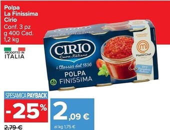Carrefour Market Cirio polpa la finissima offerta