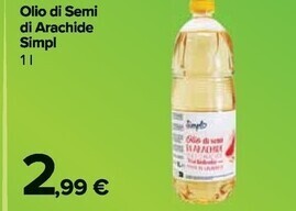 Carrefour Market Simpl olio di semi di arachide offerta