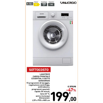 Spazio Conad Lavatrice carica frontale essential g sg710 sangiorgio offerta
