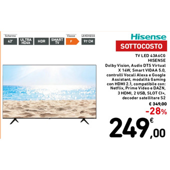 Spazio Conad Tv led 43a6cg hisense offerta