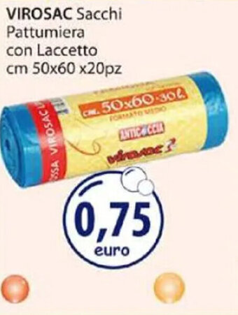 Acqua & Sapone VIROSAC Sacchi Pattumiera con Laccetto cm 50x60x20pz offerta