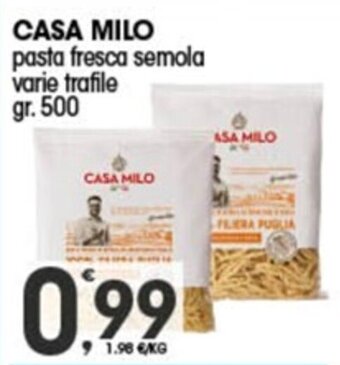 CASA MILO pasta fresca semola varie trafile gr. 500