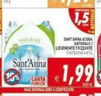 Pim Supermercati Ferrarelle Acqua Sant'Anna offerta