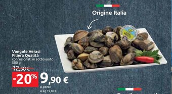 Carrefour Vongole Veraci Filiera Qualità confezionati in sottovuoto 500 g offerta