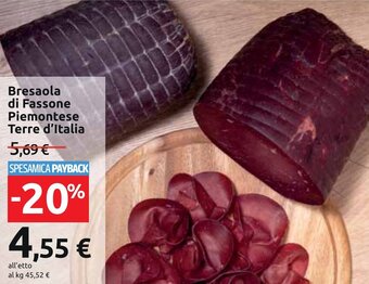 Carrefour Bresaola di Fassone Piemontese Terre d'Italia offerta