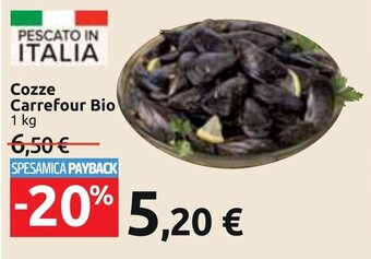Carrefour Cozze Carrefour Bio 1 kg offerta