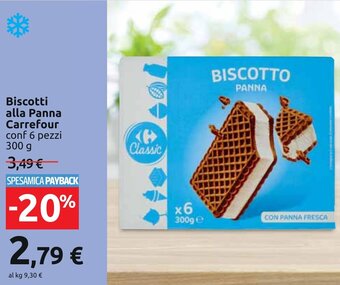 Carrefour Biscotti alla Panna Carrefour conf 6 pezzi 300 g offerta