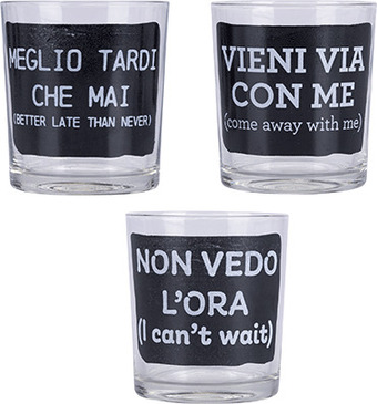 MD Discount Set 3 bicchieri con scritte offerta