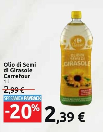 Carrefour Olio di Semi di Girasole Carrefour 1 l offerta
