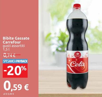 Carrefour Bibite Gassate Carrefour gusti assortiti 1,5 l offerta
