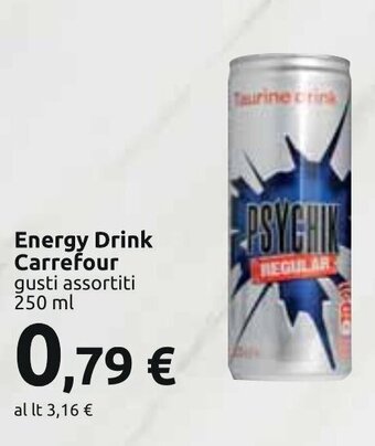 Carrefour Energy Drink Carrefour gusti assortiti 250 ml offerta