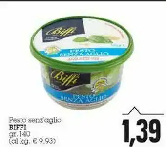 Emi Supermercati Biffi - Pesto Senza Aglio con Basilico Genovese DOP con Olio di Oliva 140 g(ml) offerta