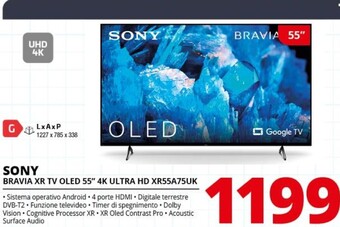 Comet Sony bravia xr tv oled 55 4k ultra hd xr55a75uk offerta