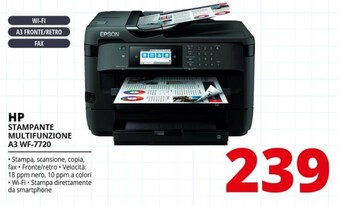 Comet Hp stampante multifunzione a3 wf-7720 offerta