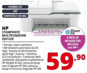Comet Hp stampante multifunzione dj4122e offerta