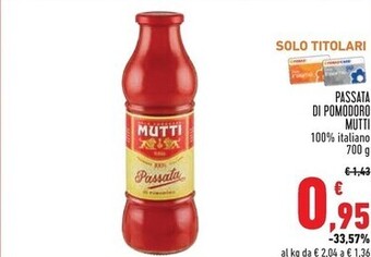 Conad City Mutti passata di pomodoro offerta