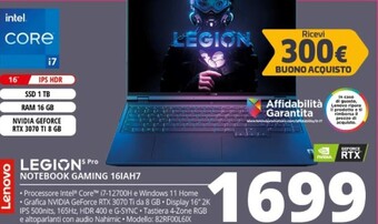 Lenovo legion 5 pro notebook gaming 16iah7
