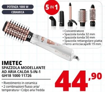 Comet Imetec spazzola modellante ad aria calda 5-in-1 gh18 1000 11726 offerta