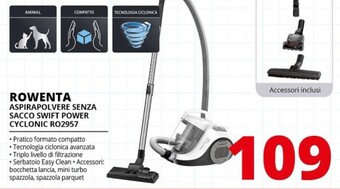 Comet Rowenta aspirapolvere senza sacco swift power cyclonic ro2957 offerta