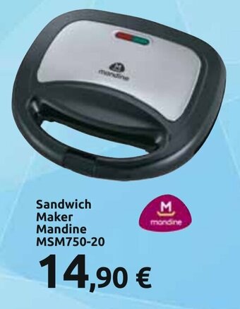 Carrefour Sandwich Maker Mandine MSM750-20 offerta