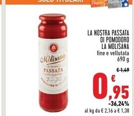 Conad Superstore La molisana la nostra passata di pomodoro offerta