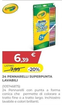 Crayola 24 pennarelli superpunta lavabili