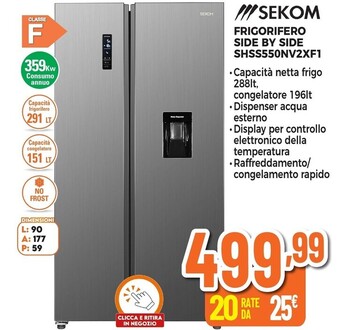 Expert Sekom frigorifero side by side shss550nv2xf1 offerta