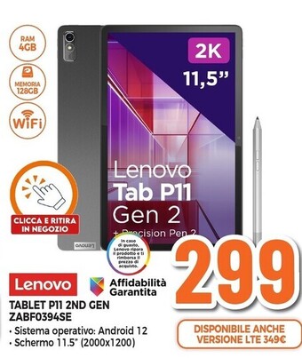 Expert Lenovo tablet p11 2nd gen zabf0394se offerta