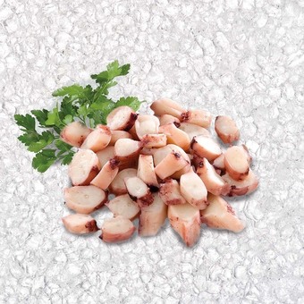 Tentacoli di totano tagliati cotti