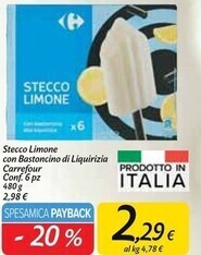 Carrefour stecco limone con bastoncino di liquirizia