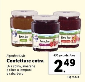 Lidl Alpenfest style - confetture extra offerta