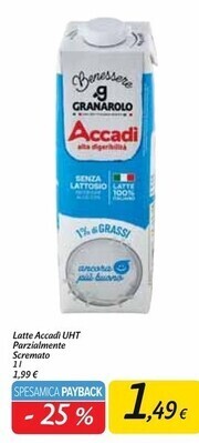 Carrefour Market Granarolo latte accadi uht parzialmente scremato offerta