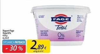 Carrefour Market Fage yogurt total 0% offerta