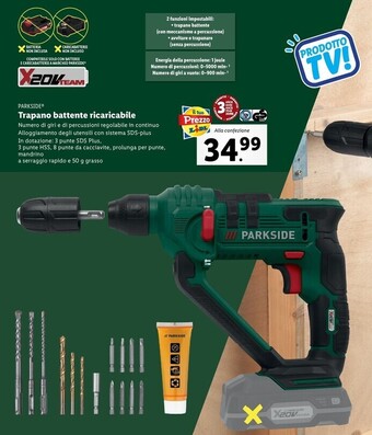 Lidl Parkside trapano battente ricricabile offerta