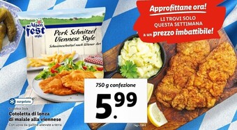 Lidl Alpenfest style - cotoletta di lonza di maiale alla viennese offerta