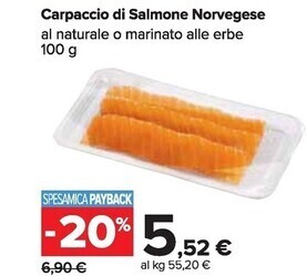 Carrefour Market Carpaccio di salmone norvegese offerta