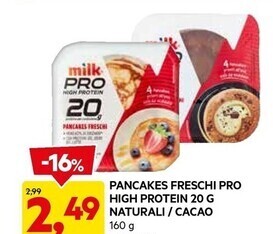 DPiù Milk pancakes freschi pro high protein offerta