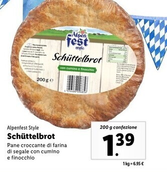 Lidl Alpenfest style - schuttelbrot offerta