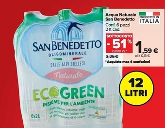 Carrefour Market San benedetto acqua naturale offerta
