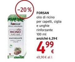 dm drogerie markt Forsan olio di ricino per capelli, ciglia e unghie offerta