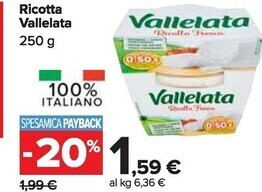 Carrefour Market Vallelata ricotta offerta