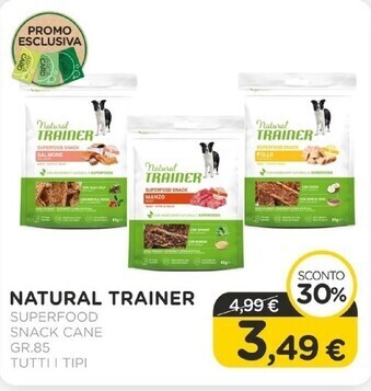 Arcaplanet Natural trainer superfoods snack cane gr.85 tutti i tipi offerta