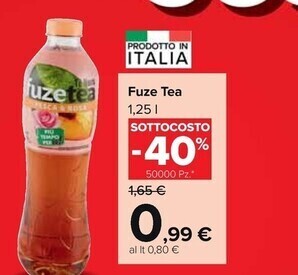 Carrefour Market Fuze tea 1,25 l offerta