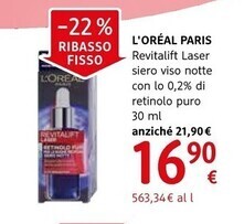L’oreal paris revitalift laser siero viso notte