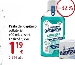 dm drogerie markt Pasta del capitano collutorio offerta