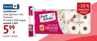 dm drogerie markt Sanft&sicher - carta igienica 4 veli premium offerta