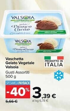 Carrefour Market Valsoia vaschetta gelato vegetale offerta