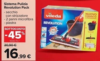 Carrefour Market Vileda sistema pulizia revolution pack secchio offerta