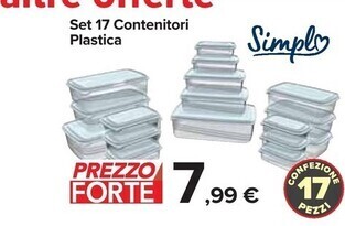 Carrefour Market Set 17 contenitori plastica offerta